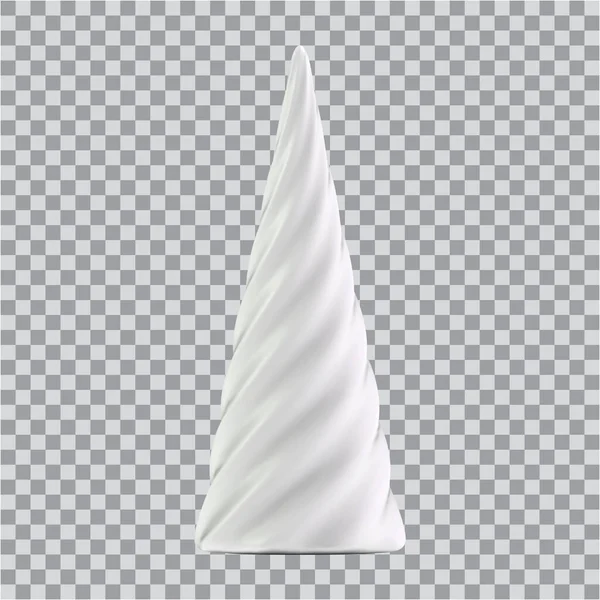 现实的白色圣诞抽象冷杉树，呈螺旋形 — 图库矢量图片