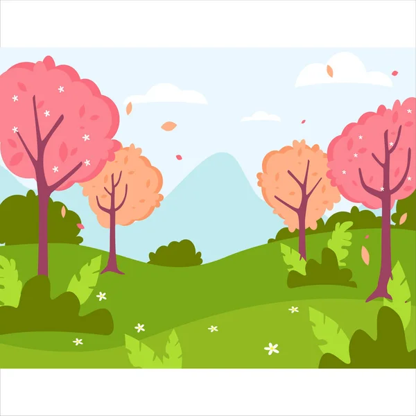 Temporada de primavera panorámica . — Vector de stock