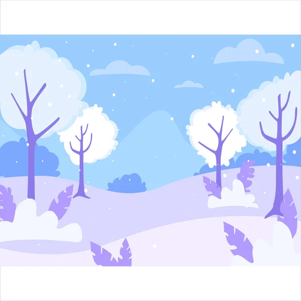 Panoramic winter forest — Stock Vector