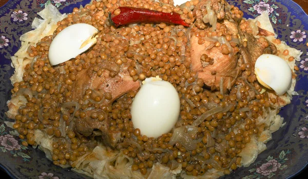 Popular Morocco Dish Chicken Rfissa — Stock Photo, Image
