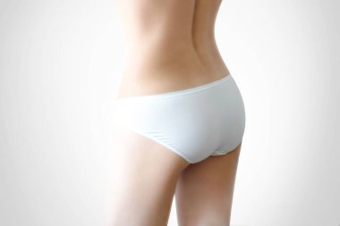 women perfect shape skin soft hips and ass wear underwear white