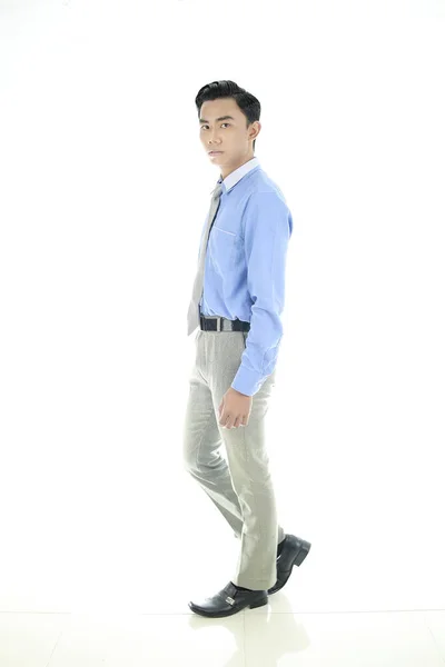 Confianza Concepto Negocio Retrato Encantador Empresario Joven Exitoso Camisa Cuello — Foto de Stock