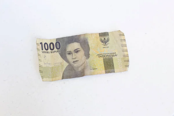 Moneda Indonesia Dominó 000 Mil Rupias Con Fondo Negro Situbondo — Foto de Stock