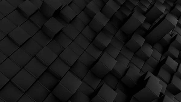 Padrão Ondas Minimalista Feito Cubos Abstract Black Cubic Waving Surface — Fotografia de Stock