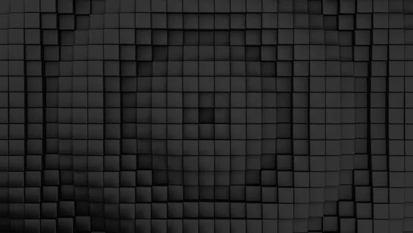 Padrão Ondas Minimalista Feito Cubos Abstract Black Cubic Waving Surface — Fotografia de Stock