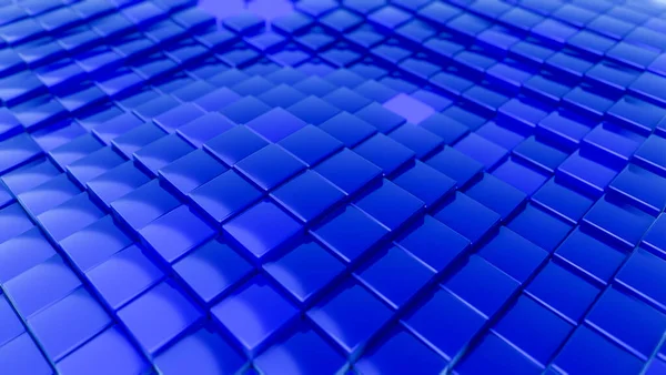 Minimalistische Wellenmuster Aus Würfeln Abstrakte Blue Cubic Waving Surface Futuristischer — Stockfoto