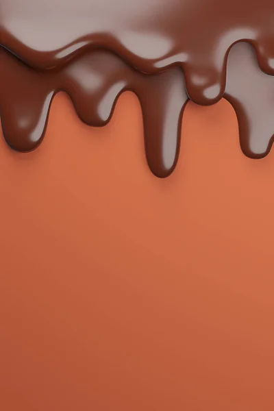 Smält Mjölkbrun Choklad Flöde Ner Modell Och Illustration — Stockfoto