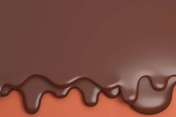 Расплавленное Молоко Коричневый Шоколад Течет Вниз Модель Иллюстрация — стоковое фото