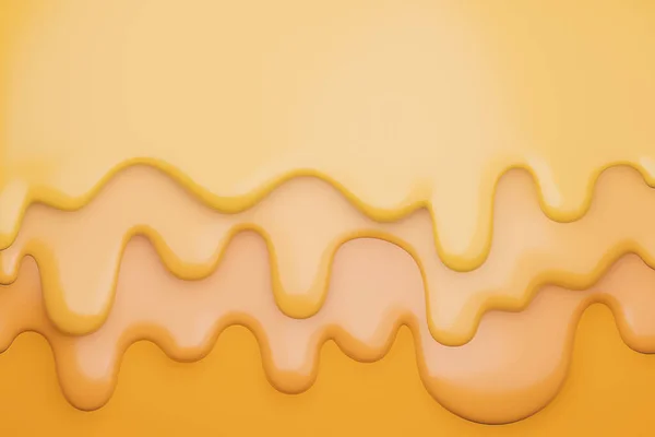 Formaggio Cremoso Liquido Gocciola Formaggio Fondono Sfondo Giallo Modello Illustrazione — Foto Stock