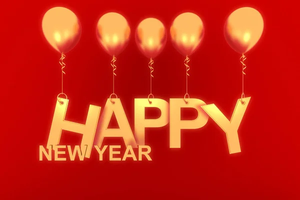 Happy New Year Konzept Mit Goldenem Papier Geschnitten Und Geschenkschachteln — Stockfoto