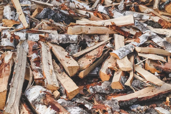 Pile Drying Split Firewood Ready Winter — Stock Photo, Image