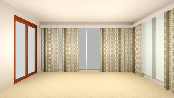 Diseño Interior Habitación Vacía Sala Estar Estilo Moderno Con Ventana — Foto de Stock