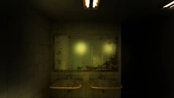 Horror Retrete Espeluznante Hospital Representación — Foto de Stock