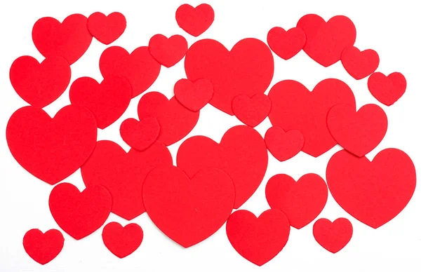 Dia Dos Namorados Cortado Coração Papel Vermelho Com Fundo Branco — Fotografia de Stock