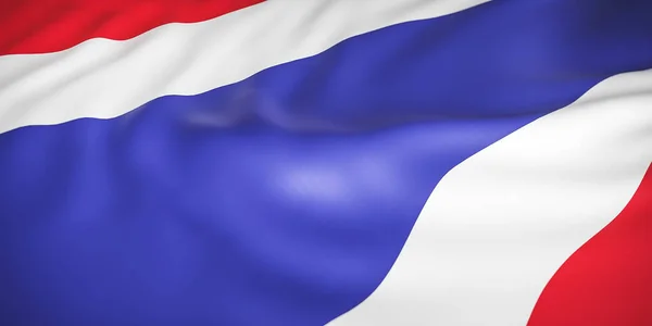 Prachtige Thailand Flag Wave Close Banner Achtergrond Met Kopieerruimte Model — Stockfoto