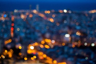 Barselona gece lambaları bulanık