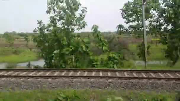 Buen Movimiento India Train Train Movimiento Ferrocarril Track Train Movimiento — Vídeo de stock