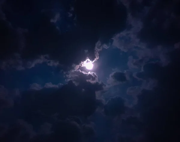 cloudy sky in India.full moon on dark blue cloudy sky.