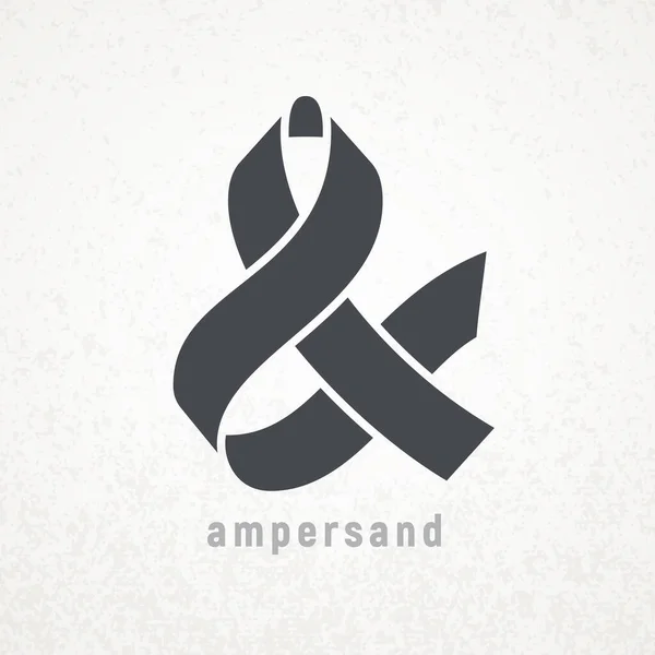 Ampersand Elegantní Symbol Vektoru Stuhy Pozadí Grunge Rgb Globální Barvy — Stockový vektor