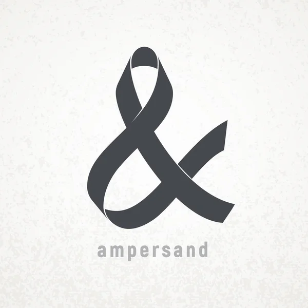 Ampersand Elegant Ribbon Vector Symbol Grunge Background Rgb Global Colors — Stock Vector