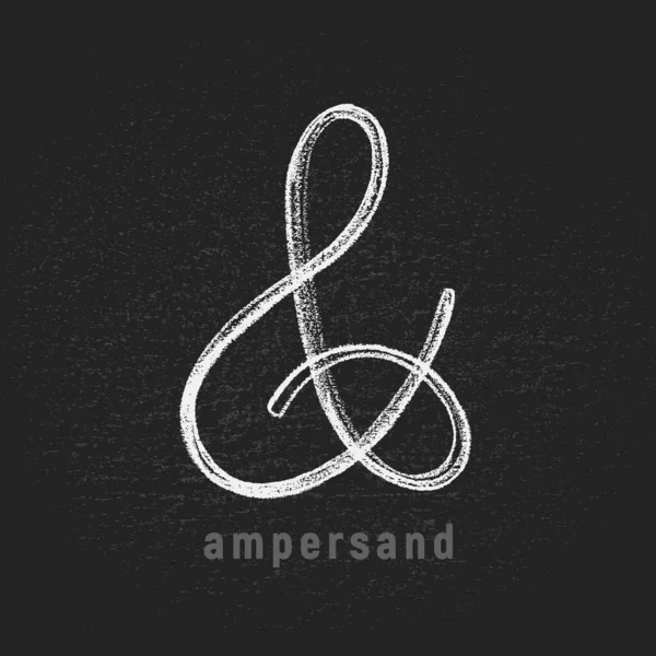 Vector Chalk Ampersand Hand Drawn Grunge Blackboard Eps8 Rgb Global — Stock Vector