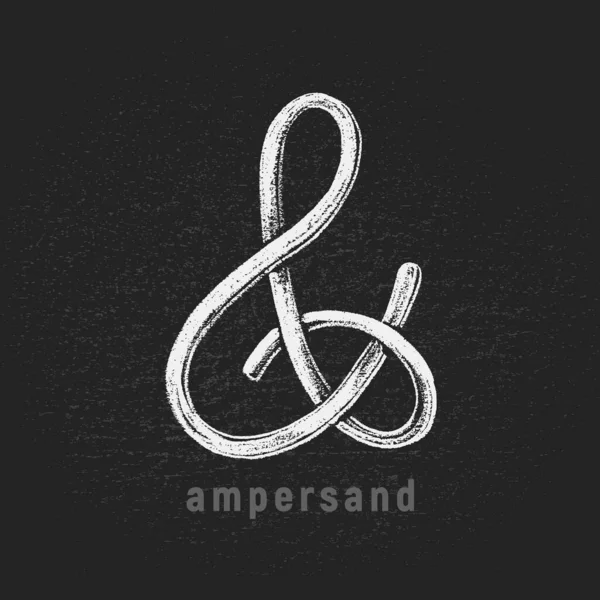 Vector Tiza Ampersand Dibujado Mano Pizarra Grunge Eps8 Rgb Colores — Vector de stock