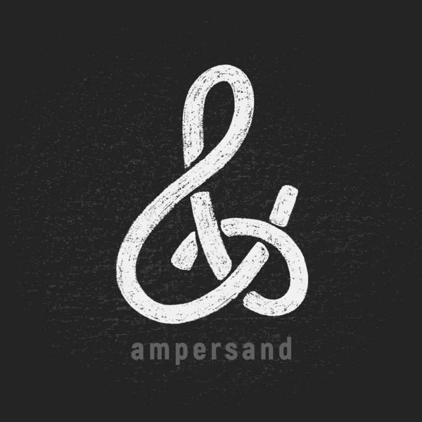 Διάνυσμα Κιμωλία Ampersand Χέρι Που Grunge Πίνακα Eps8 Rgb Παγκόσμια — Διανυσματικό Αρχείο