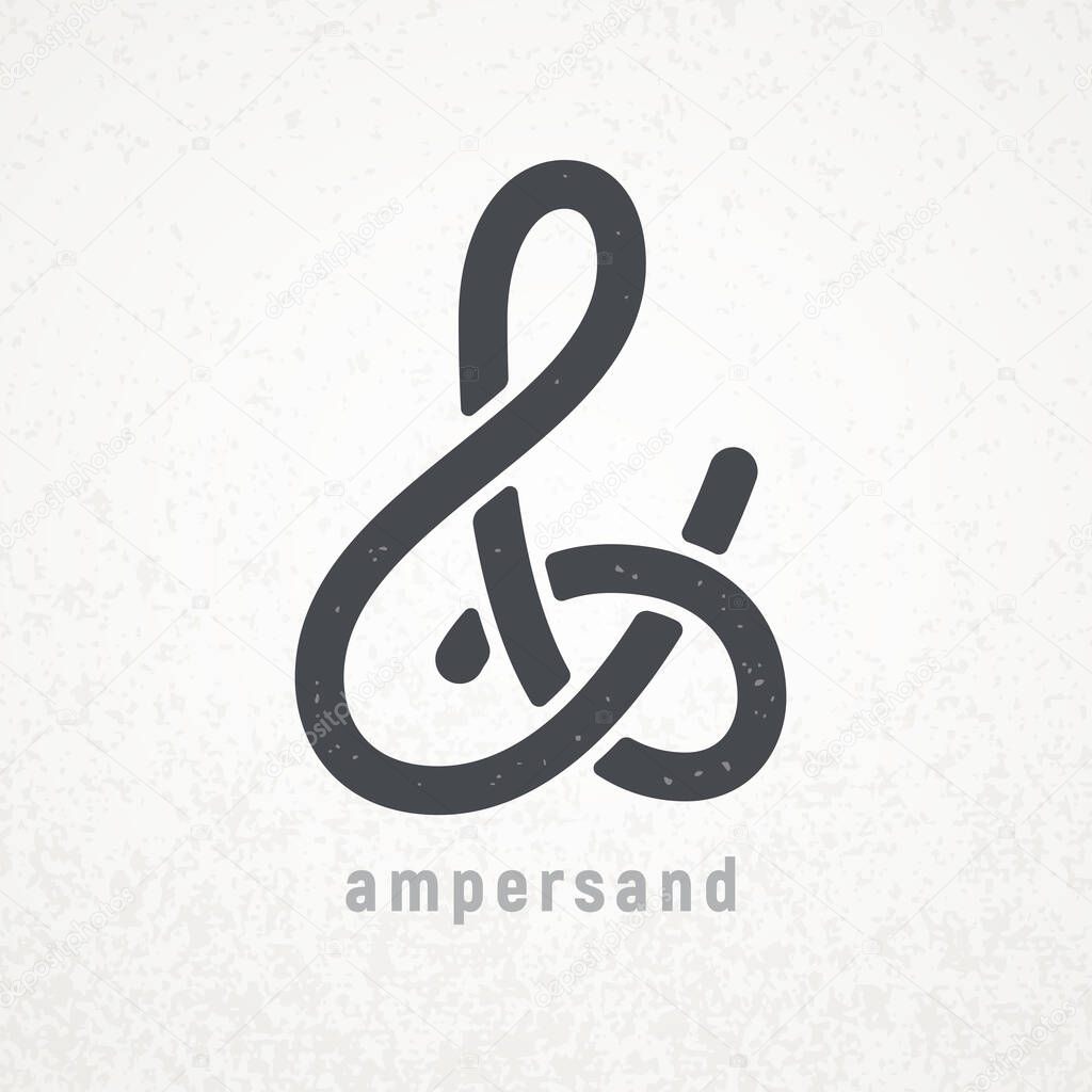 Ampersand. Elegant vector symbol on grunge background. Eps8. RGB. Global colors