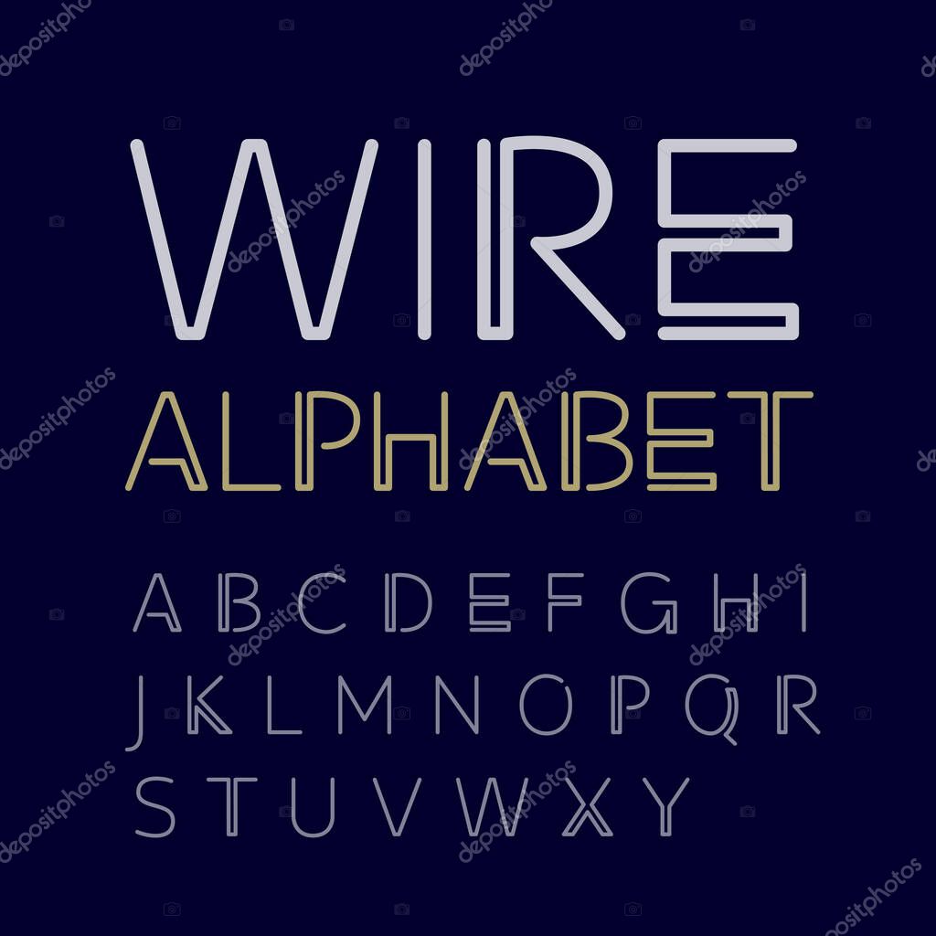 Vector linear uppercase letters. Eps8. RGB Global color