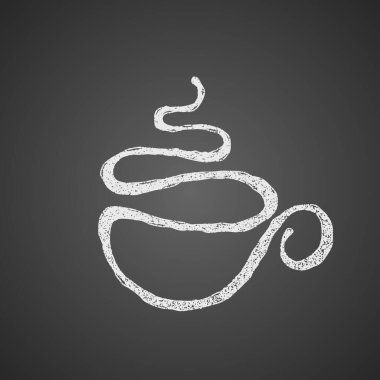 Çay ya da kahve fincanı tahtadaki tek sıra halinde çizilmiş. Eps8. - RGB. Bir genel renk