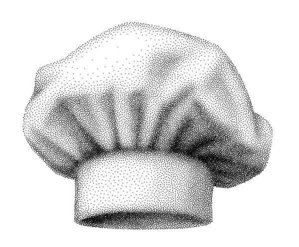 Sombrero Chef Ilustración Grabado Vintage Vectorial Aislada Sobre Fondo Blanco — Vector de stock