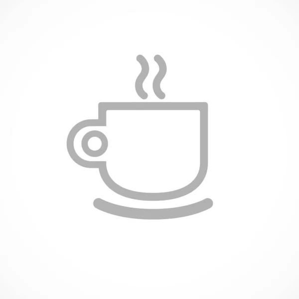 Vektor Csésze Tea Vagy Kávé Ikon Által Rajzolt Egy Vonal — Stock Vector