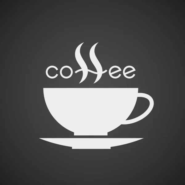 Kávový Šálek Písmena Izolovaná Černém Pozadí Eps8 Globální Barva Rgb — Stockový vektor