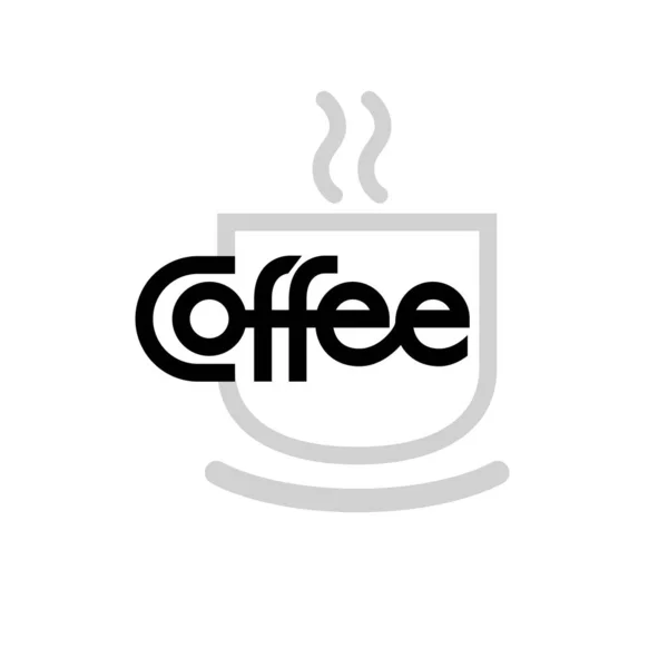 コーヒーカップ ベクトルレタリング Eps8 Rgb グローバルカラー — ストックベクタ