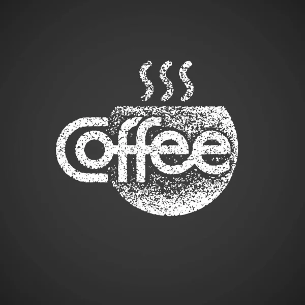 Letras Café Com Copo Isolado Fundo Preto Eps8 Rgb Cor — Vetor de Stock