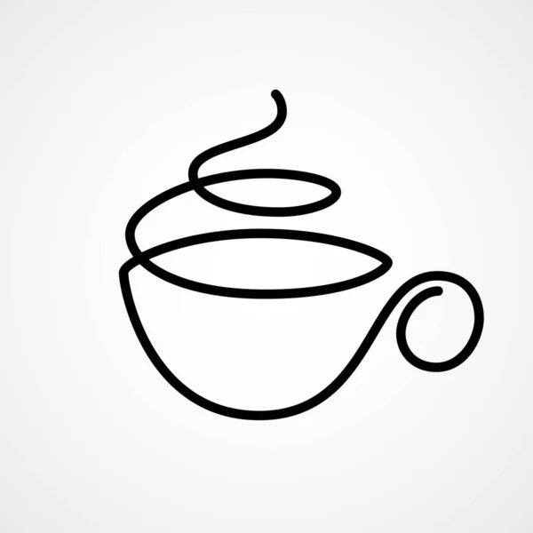 Vetor Xícara Chá Café Desenhado Por Uma Única Linha Contínua — Vetor de Stock