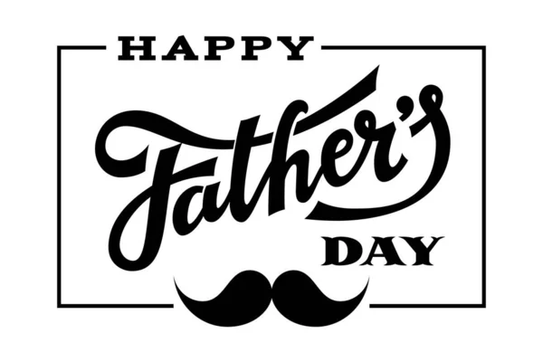 Szczęśliwego Dnia Ojca Ręcznie Rysowane Litery Wąsami Rgb Kolory Globalne — Wektor stockowy