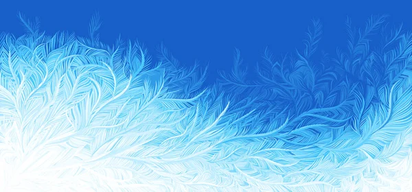 Zimní Modrý Kudrnatý Led Mráz Vánoční Pozadí Vektorová Ilustrace Rgb — Stockový vektor