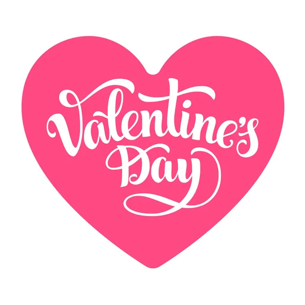 San Valentino Lettering Cuore Rosa Isolato Sfondo Bianco Eps8 Rgb — Vettoriale Stock