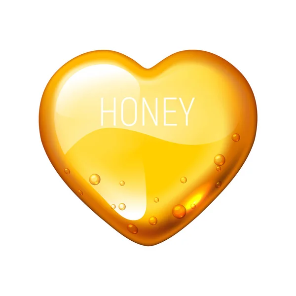 Vector Honey Heart White Background Eps10 Rgb Global Colors — Stock Vector