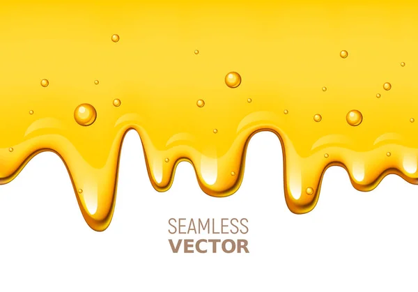 Vector Seamless Dripping Honey White Background Eps10 Rgb Global Colors — Stock Vector