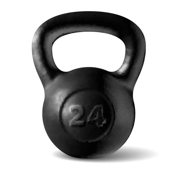 Vecteur Réaliste Kettlebell Noir Rugueux Isolé Sur Fond Blanc Eps8 — Image vectorielle