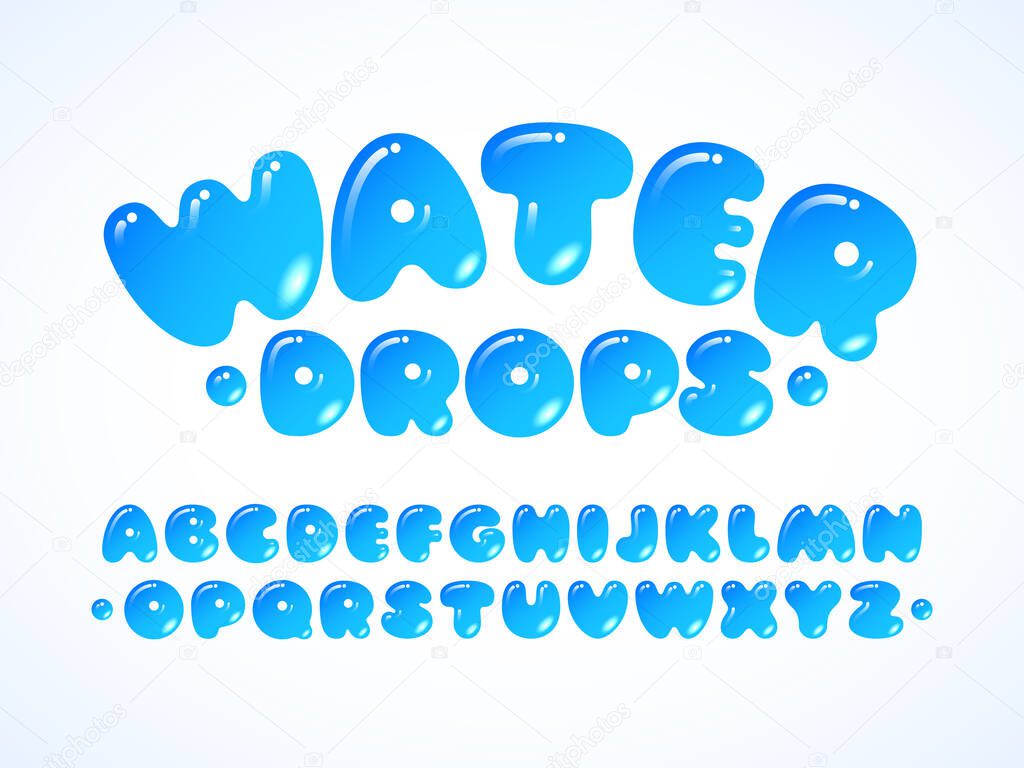 Vector water grpos alphabet, Letters A-Z. Eps10. RGB Global colors