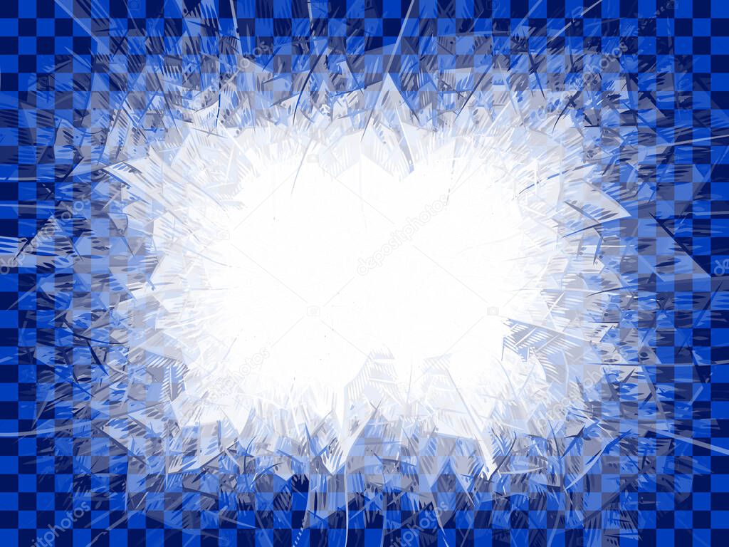 Vector transparent blue frost window. Eps8. RGB. Global colors