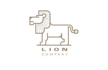 Basit vektör çizgisi silueti. Aslan logosu. Eps8. - RGB. Genel renk