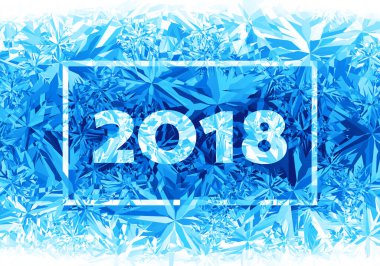 Buzlu arka planda 2018 yılbaşı. Eps8. - RGB. Genel renkler. Kolay hatırlama için düzenlenebilir bir gradyan kullanılır