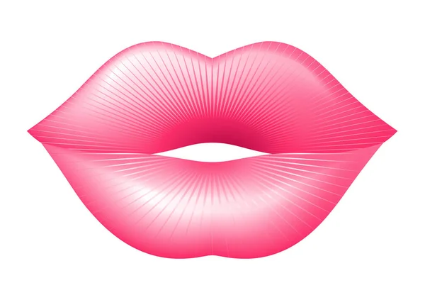 Des Lèvres Rouges Rapprochées Illustration Vectorielle Isolée Sur Fond Blanc — Image vectorielle