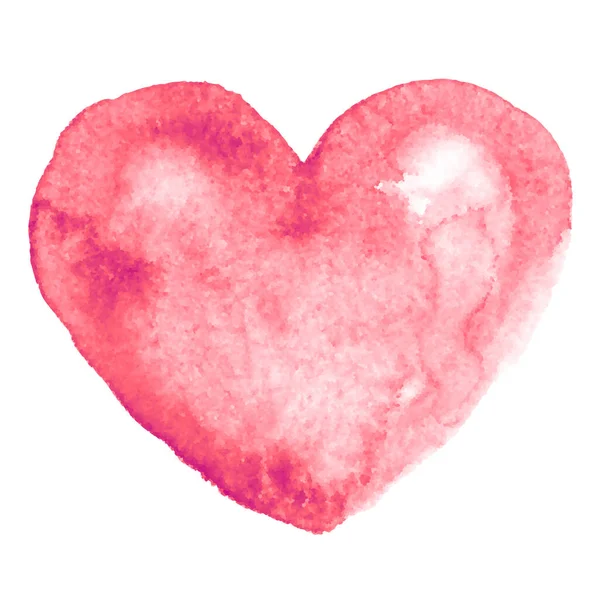 Υδατογραφία Χέρι Ζωγραφική Ροζ Καρδιά Σχήμα Λευκό Φόντο Eps8 Rgb — Διανυσματικό Αρχείο