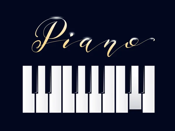 Tasti Pianoforte Con Lettring Eps8 Rgb Colori Globali — Vettoriale Stock