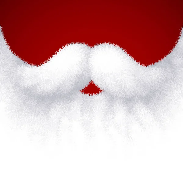 Nahaufnahme Weißer Weihnachtsmann Bart Auf Rotem Hintergrund Eps8 Rgb Globale — Stockvektor